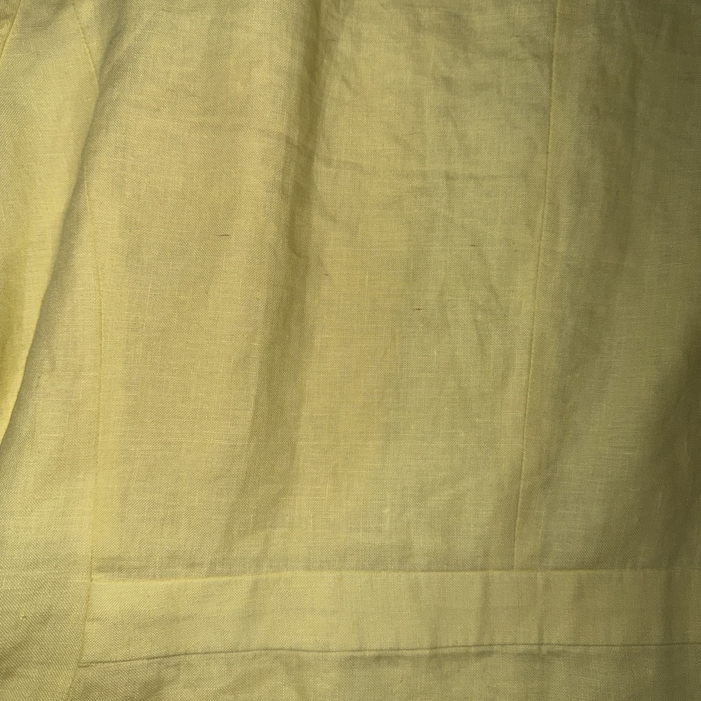 Talbots Open Front 100% Linen Blazer Size 22W Yellow Lined Lagenlook Preppy - Picture 6 of 6